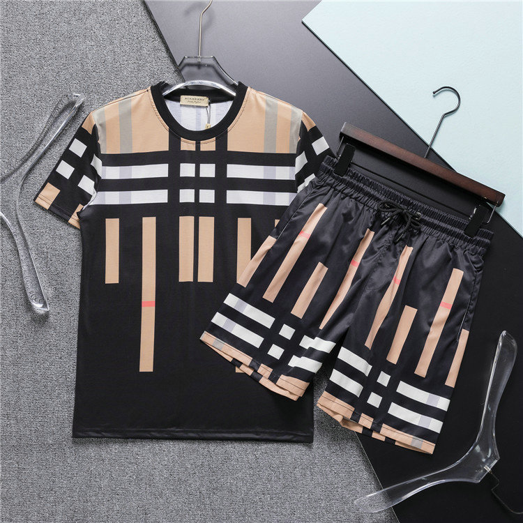 Wholesale Cheap B urberry Short Sleeve Men Tracksuit for Sale