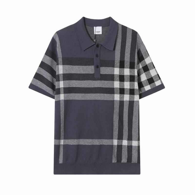 Wholesale Cheap B.urberry Short Sleeve Lapel T Shirts for sale