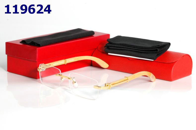 Wholesale Cheap Replica Cartier Wood Frame Glasses for sale