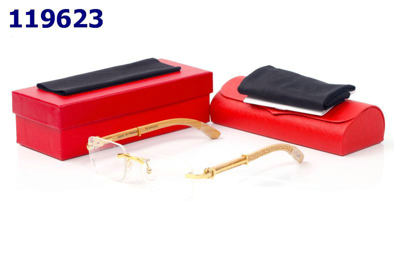 Wholesale Cheap Replica Cartier Wood Frame Glasses for sale