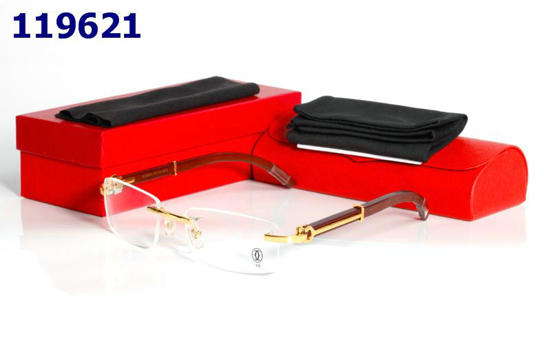 Wholesale Cheap Replica Cartier Wood Frame Glasses for sale