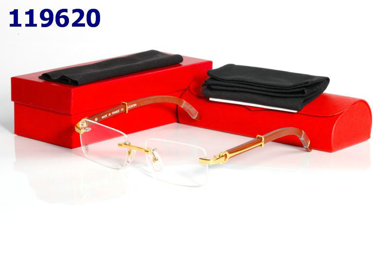 Wholesale Cheap Replica Cartier Wood Frame Glasses for sale