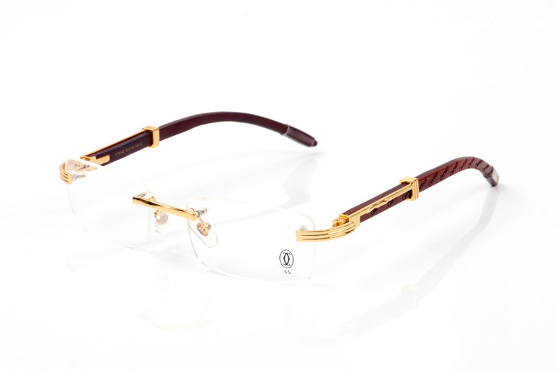 Wholesale Cheap Cartier eyeglasses Wood Frames for sale
