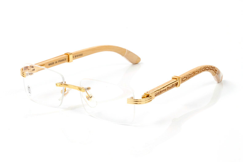 Wholesale Cheap Cartier eyeglasses Wood Frames for sale
