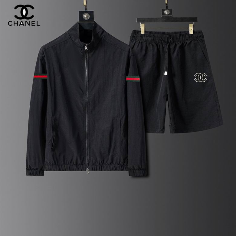 Wholesale High-quality Fashion C.hanel Short Sleeve Designer Tracksuits Sets for sale
