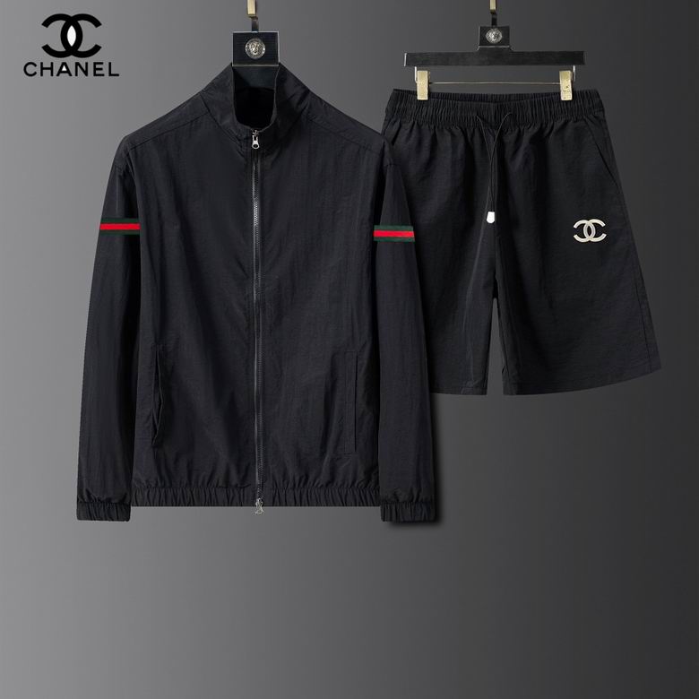 Wholesale High-quality Fashion C.hanel Short Sleeve Designer Tracksuits Sets for sale