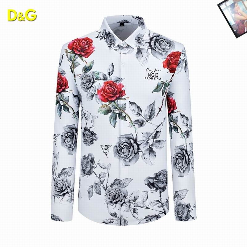 Wholesale High quality Men's D.olce Gabbana Long Sleeve Replica Designer Shirts for sale