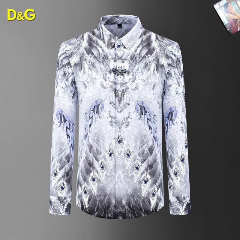 Wholesale High quality Men's D.olce Gabbana Long Sleeve Replica Designer Shirts for sale
