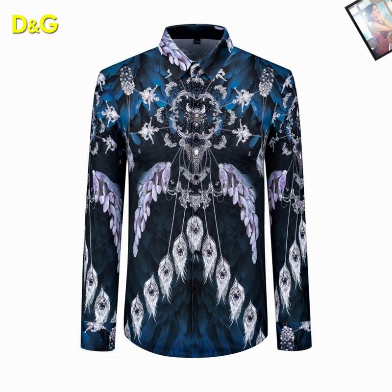 Wholesale High quality Men's D.olce Gabbana Long Sleeve Replica Designer Shirts for sale