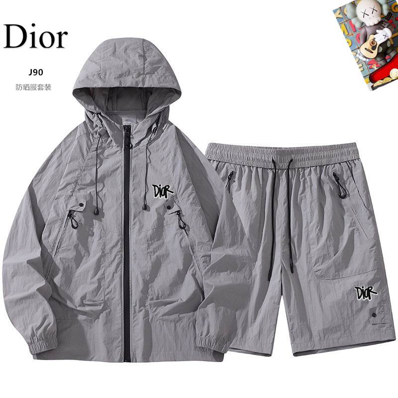 Wholesale Cheap D.ior Long Sleeve Replica Designer Hooded Jackets set Shorts for sale