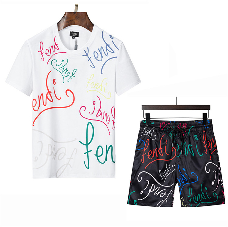 Wholesale Cheap F endi Short Sleeve MEN Tracksuits for Sale