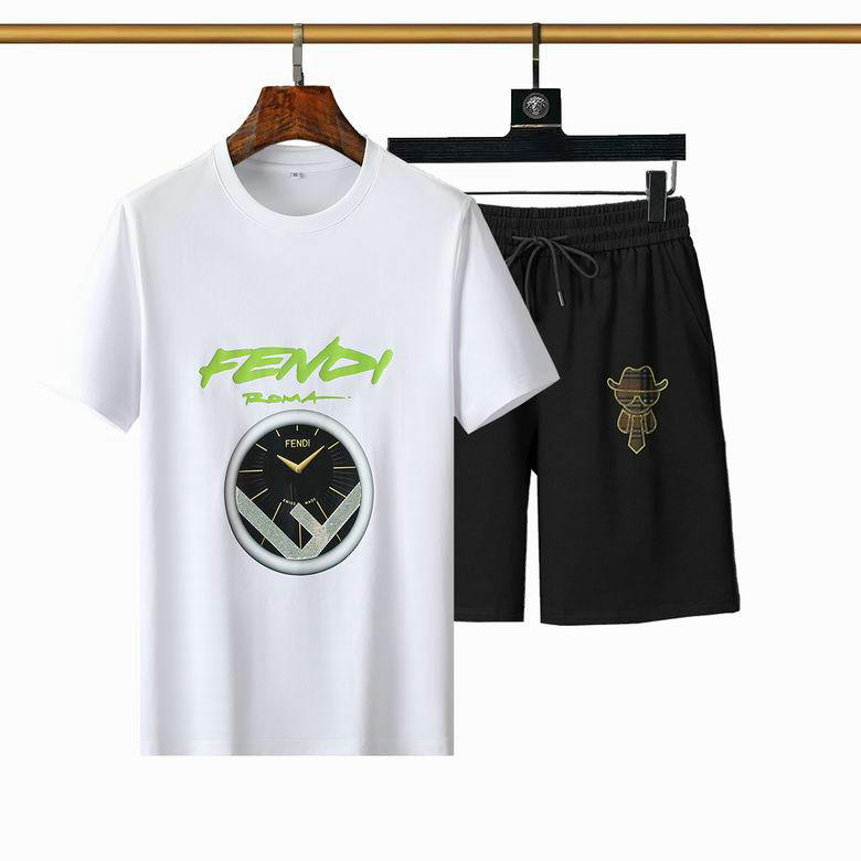 Wholesale Cheap Fendi Short Sleeve Tracksuit mens for Sale
