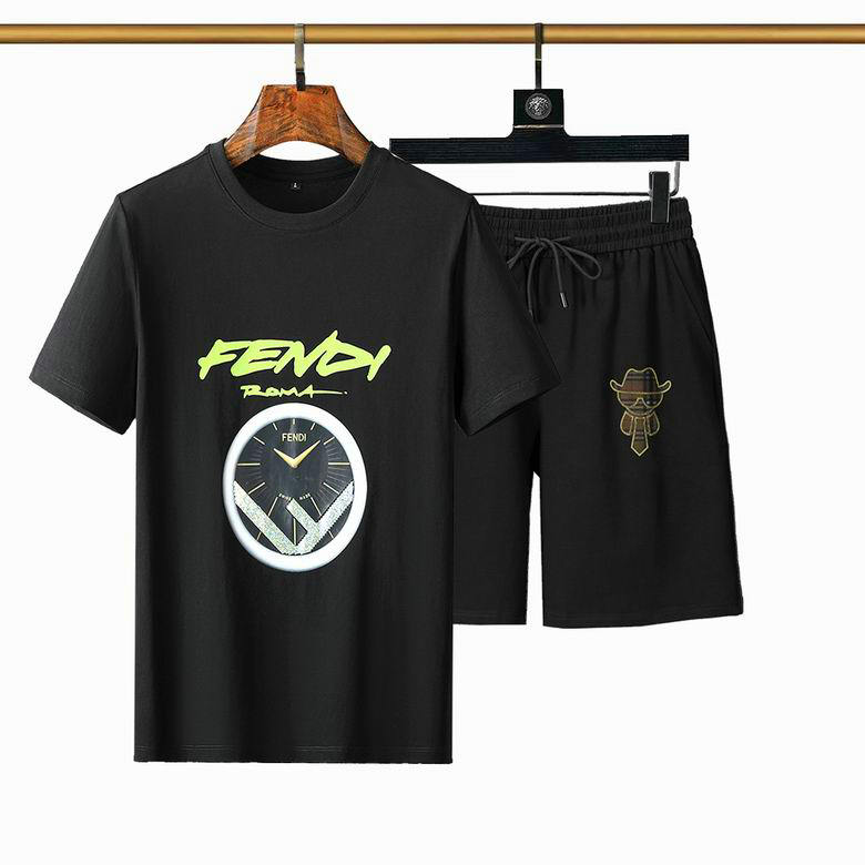Wholesale Cheap Fendi Short Sleeve Tracksuit mens for Sale