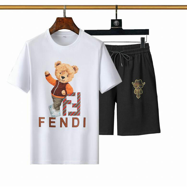 Wholesale Cheap Fendi Short Sleeve Tracksuit mens for Sale