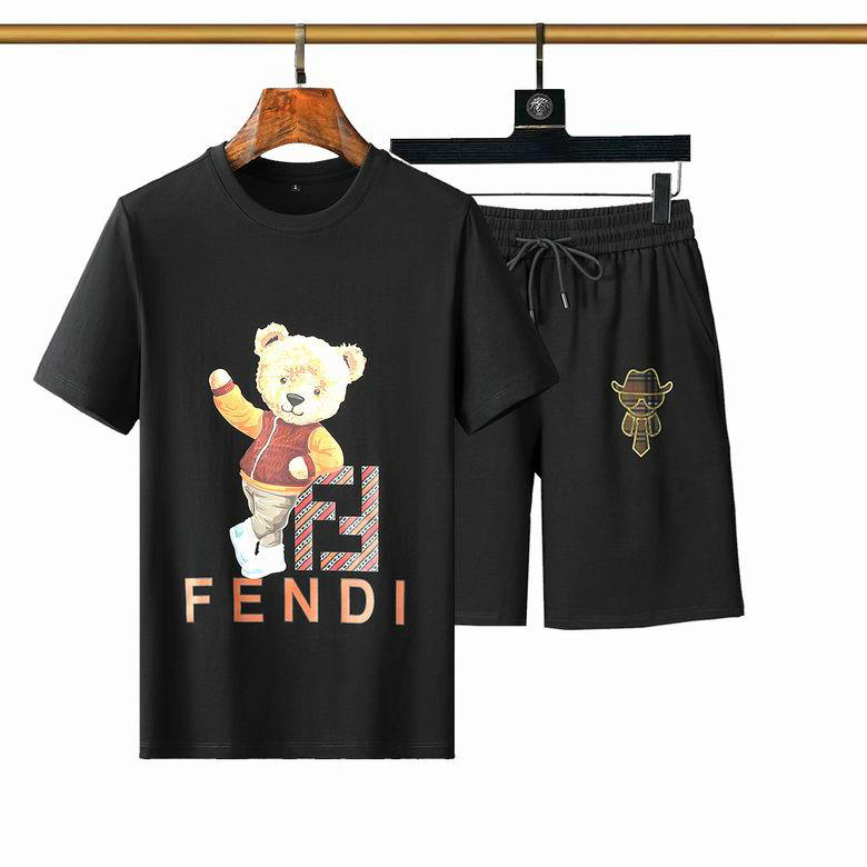 Wholesale Cheap Fendi Short Sleeve Tracksuit mens for Sale