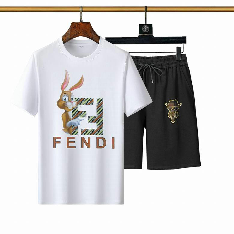 Wholesale Cheap Fendi Short Sleeve Tracksuit mens for Sale