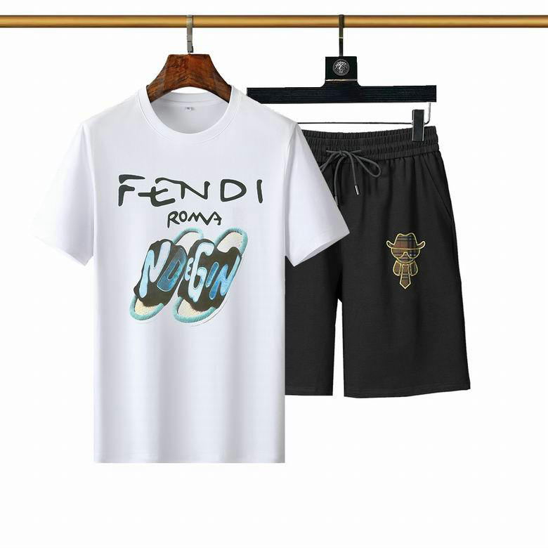 Wholesale Cheap Fendi Short Sleeve Tracksuit mens for Sale