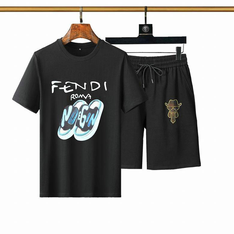 Wholesale Cheap Fendi Short Sleeve Tracksuit mens for Sale