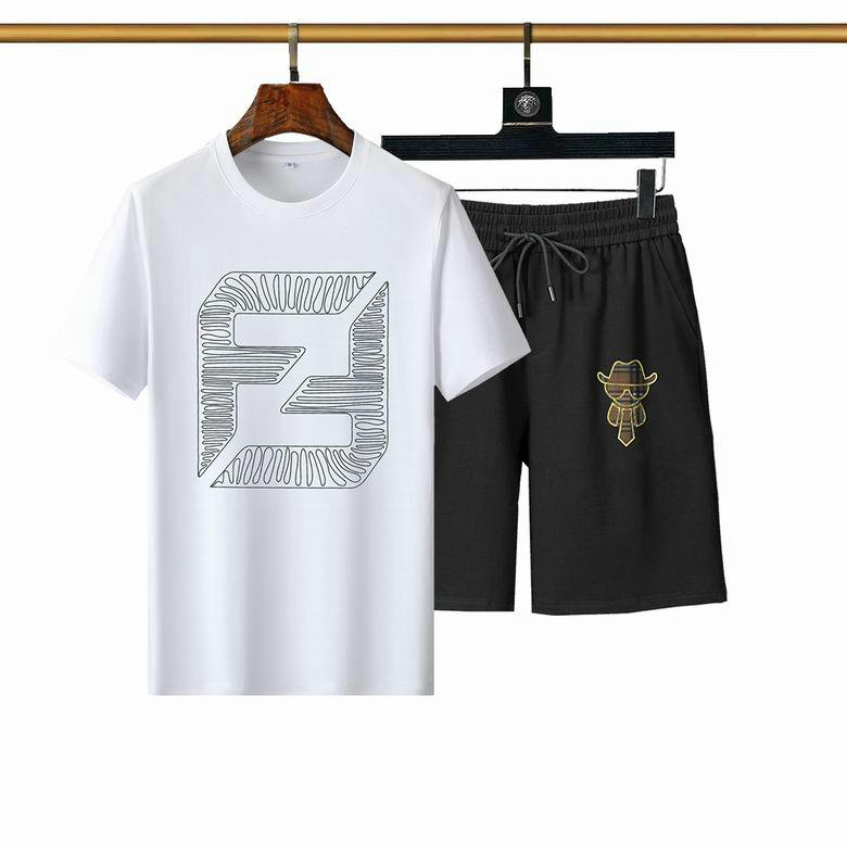 Wholesale Cheap Fendi Short Sleeve Tracksuit mens for Sale