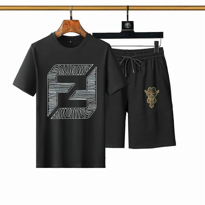 Wholesale Cheap Fendi Short Sleeve Tracksuit mens for Sale