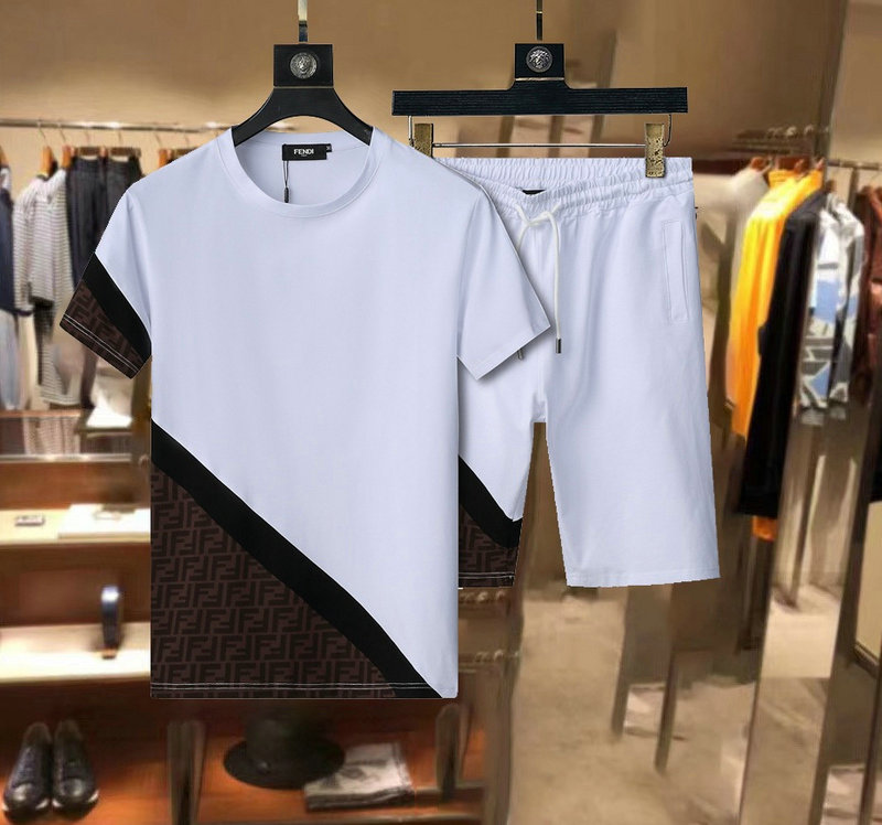 Wholesale Cheap Fendi Short Sleeve Tracksuits for Sale