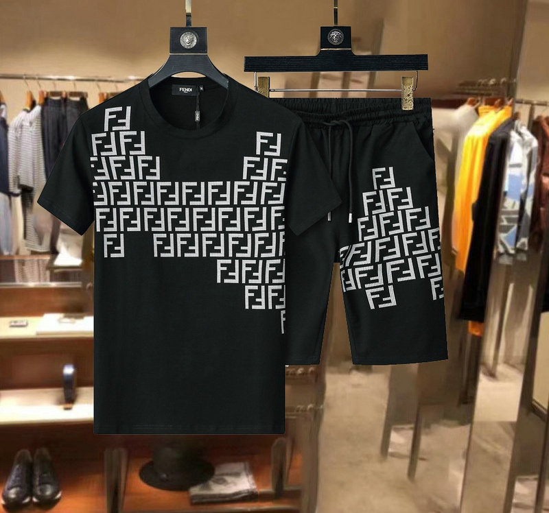 Wholesale Cheap Fendi Short Sleeve Tracksuits for Sale