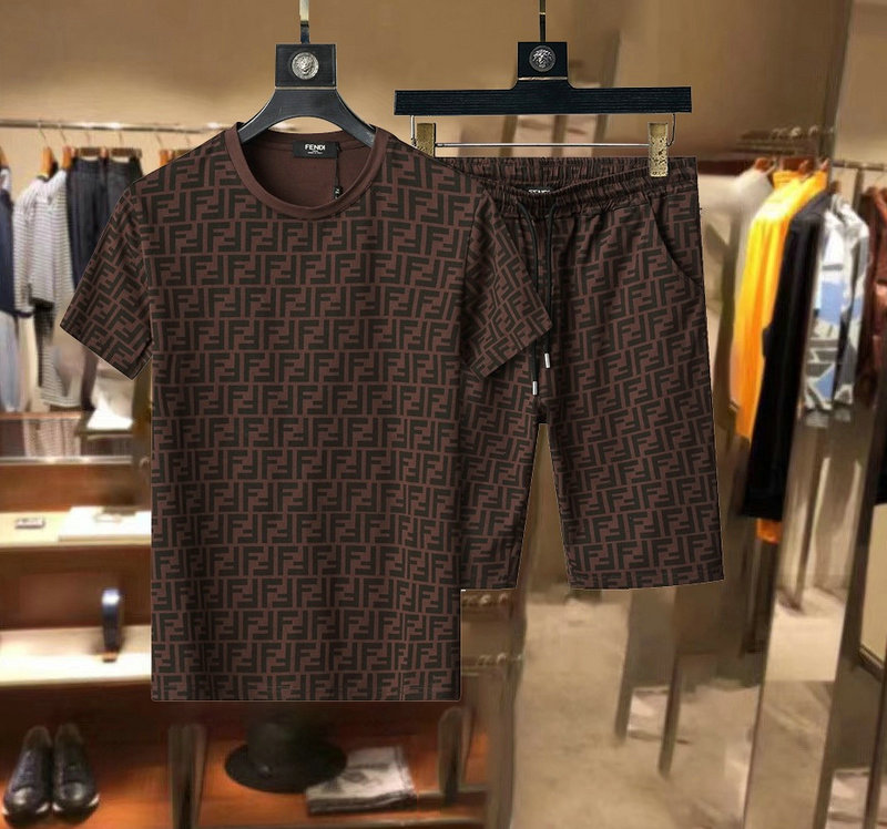 Wholesale Cheap Fendi Short Sleeve Tracksuits for Sale