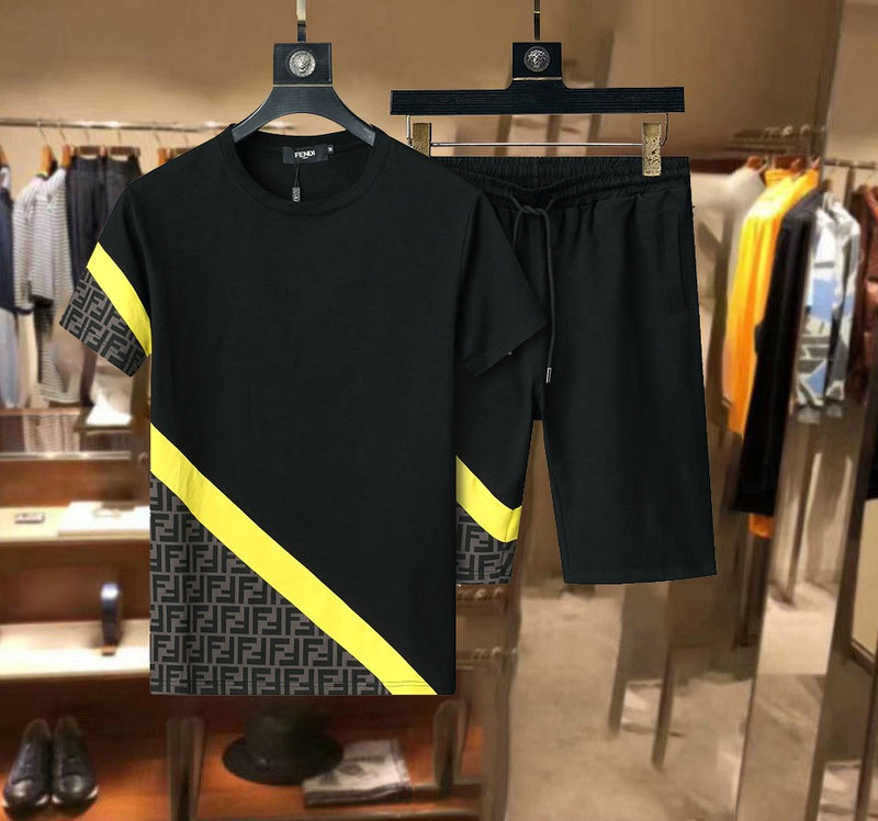 Wholesale Cheap Fendi Short Sleeve Tracksuits for Sale