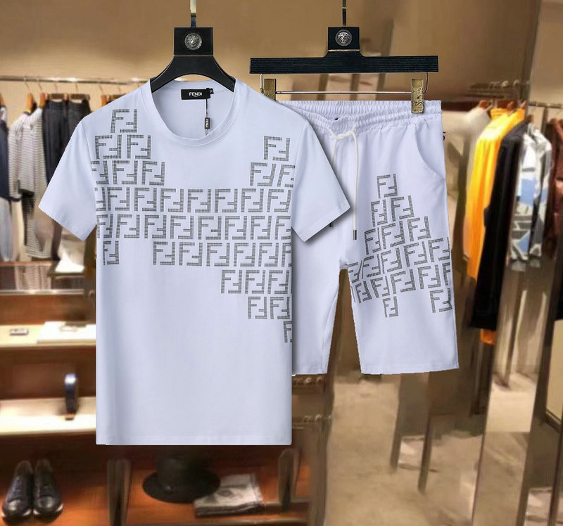 Wholesale Cheap Fendi Short Sleeve Tracksuits for Sale