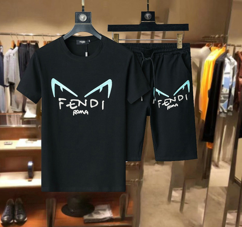 Wholesale Cheap Fendi Short Sleeve Tracksuits for Sale