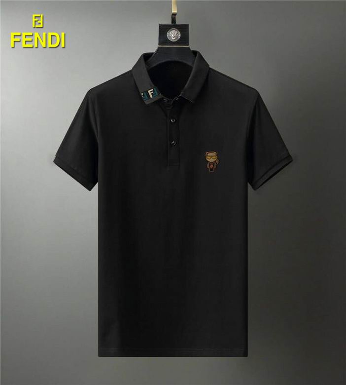 Wholesale Cheap F endi Polo Short Sleeve Lapel T Shirts for Sale