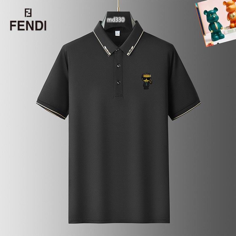 Wholesale Cheap Fendi Short Lapel Replica Designer T Shirts for sale