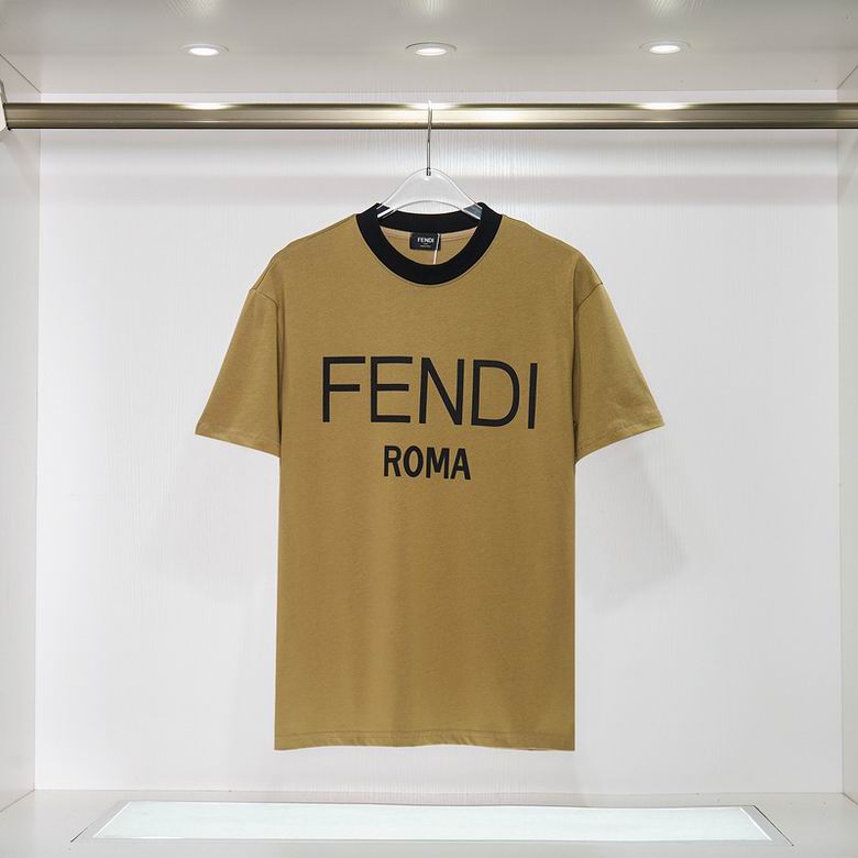 Wholesale Cheap F endi Short Round Collar T shirts for Sale