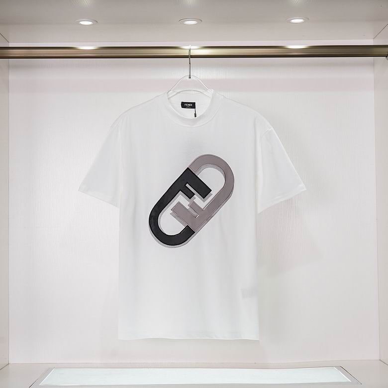 Wholesale Cheap F endi Short Round Collar T shirts for Sale