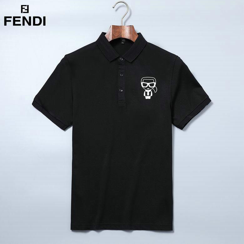 Wholesale Cheap Fendi Shorts Sleeve Lapel T Shirts for Sale