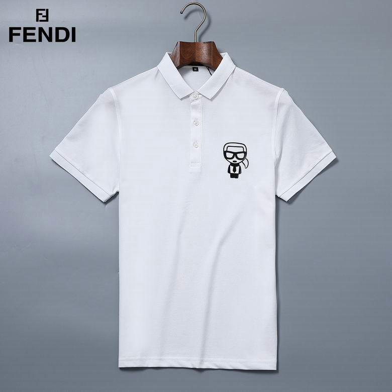 Wholesale Cheap Fendi Shorts Sleeve Lapel T Shirts for Sale