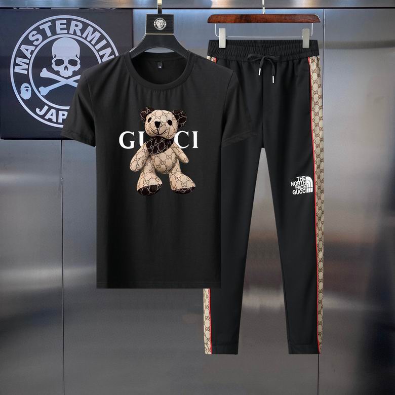 Wholesale Cheap G ucci Short Sleeve MEN Tracksuits for Sale