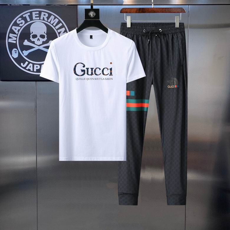 Wholesale Cheap G ucci Short Sleeve MEN Tracksuits for Sale