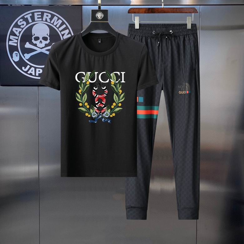 Wholesale Cheap G ucci Short Sleeve MEN Tracksuits for Sale