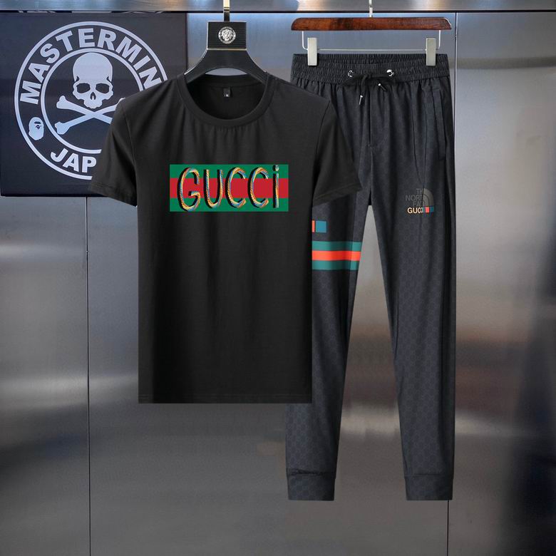 Wholesale Cheap G ucci Short Sleeve MEN Tracksuits for Sale