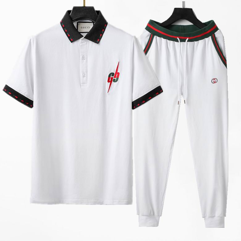 Wholesale Cheap G ucci Short Sleeve Tracksuits for Sale