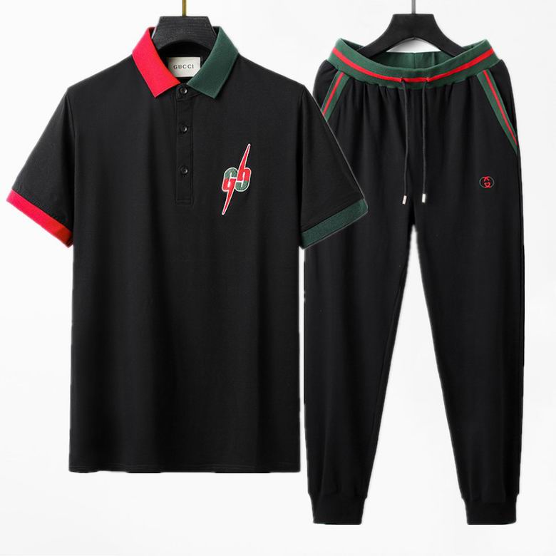 Wholesale Cheap G ucci Short Sleeve Tracksuits for Sale