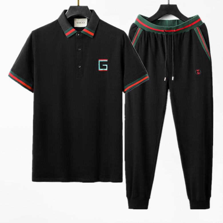 Wholesale Cheap G ucci Short Sleeve Tracksuits for Sale