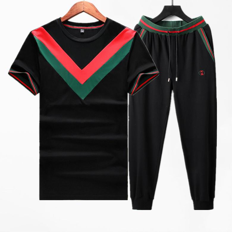 Wholesale Cheap G ucci Short Sleeve Tracksuits for Sale