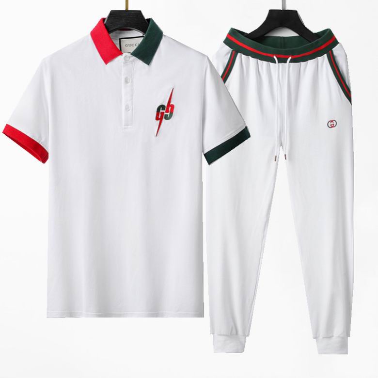 Wholesale Cheap G ucci Short Sleeve Tracksuits for Sale