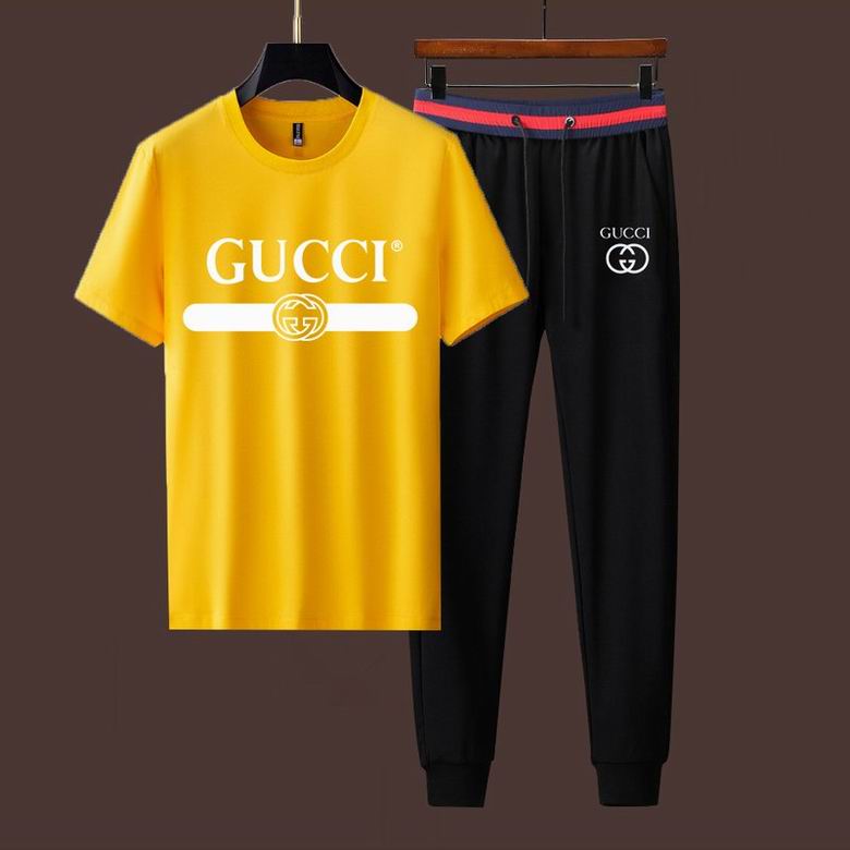 Wholesale Cheap G ucci Short Sleeve MEN Tracksuits for Sale