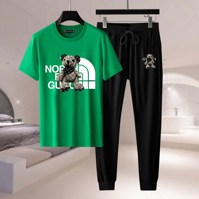 Wholesale Cheap G ucci Short Sleeve MEN Tracksuits for Sale