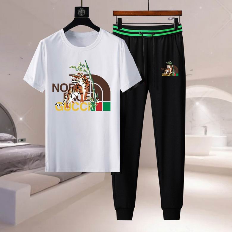 Wholesale Cheap G ucci Short Sleeve MEN Tracksuits for Sale