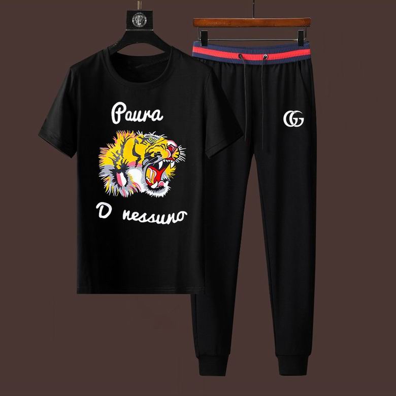 Wholesale Cheap G ucci Short Sleeve MEN Tracksuits for Sale