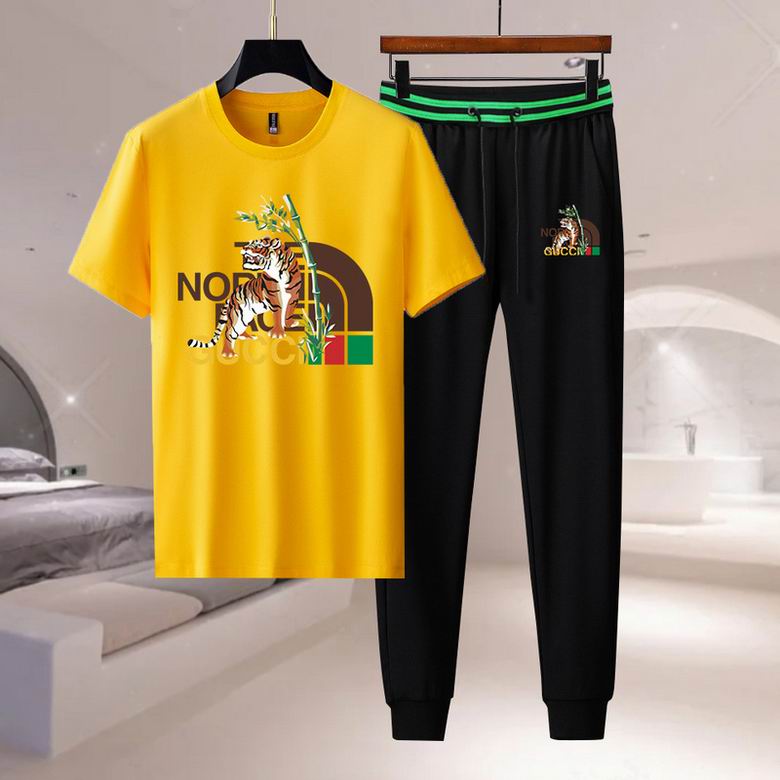 Wholesale Cheap G ucci Short Sleeve MEN Tracksuits for Sale